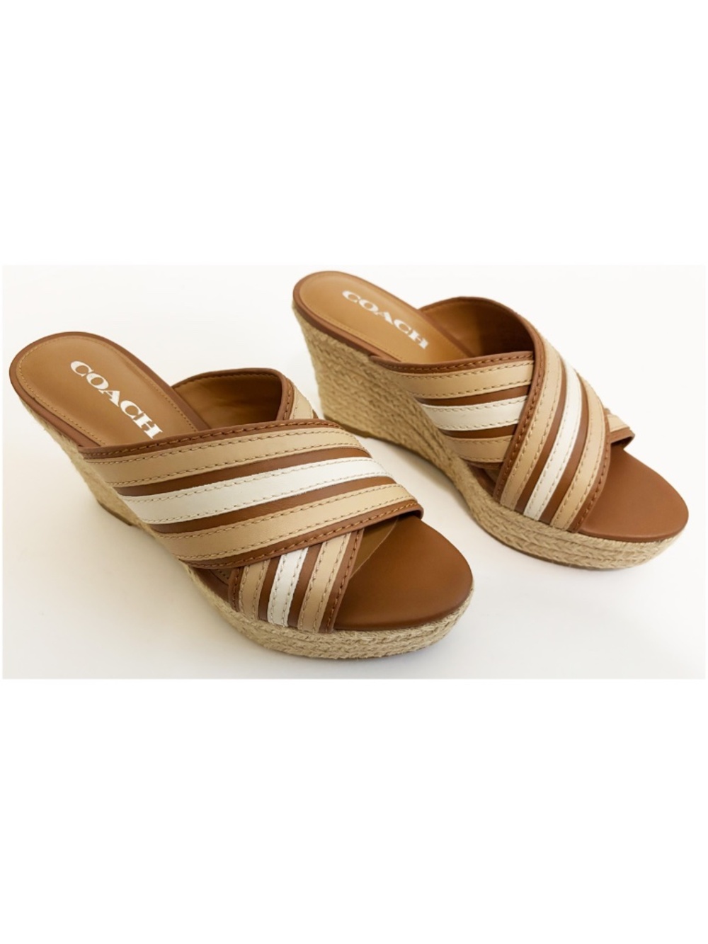 NWOB Coach Florentine Platform Espadrille Wedge Sandal